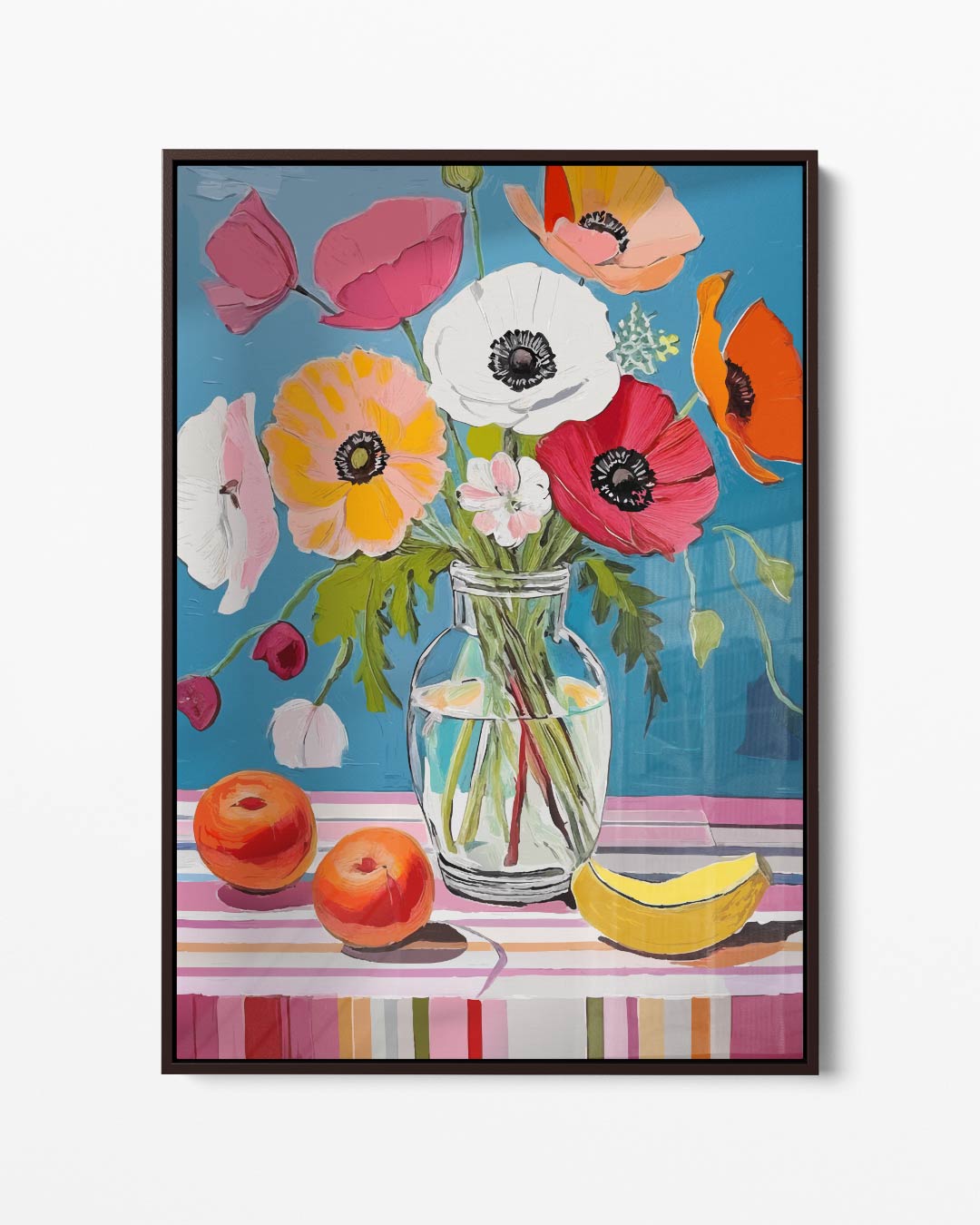 Bloemrijke Kleurenpracht in Vaas – portret kunstwerk als wanddecoratie