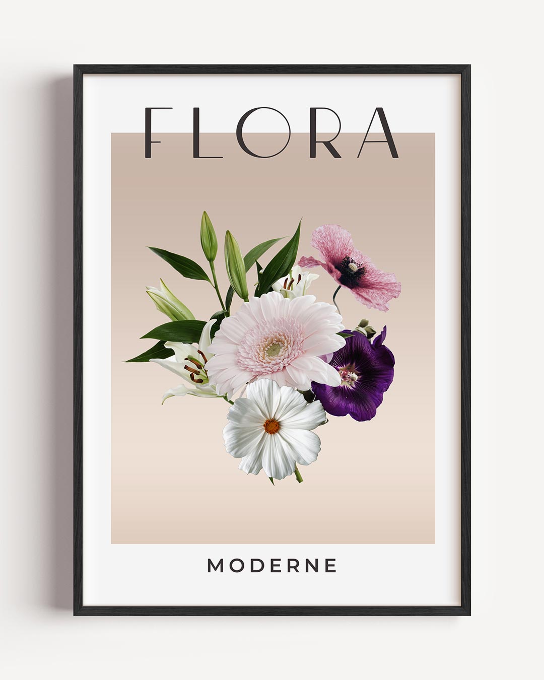 Moderne Flora Bloemenposter – typografie portret poster als wanddecoratie