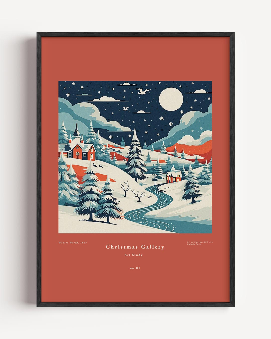 Winter Wonderland Kerstposter – kerst portret poster als wanddecoratie