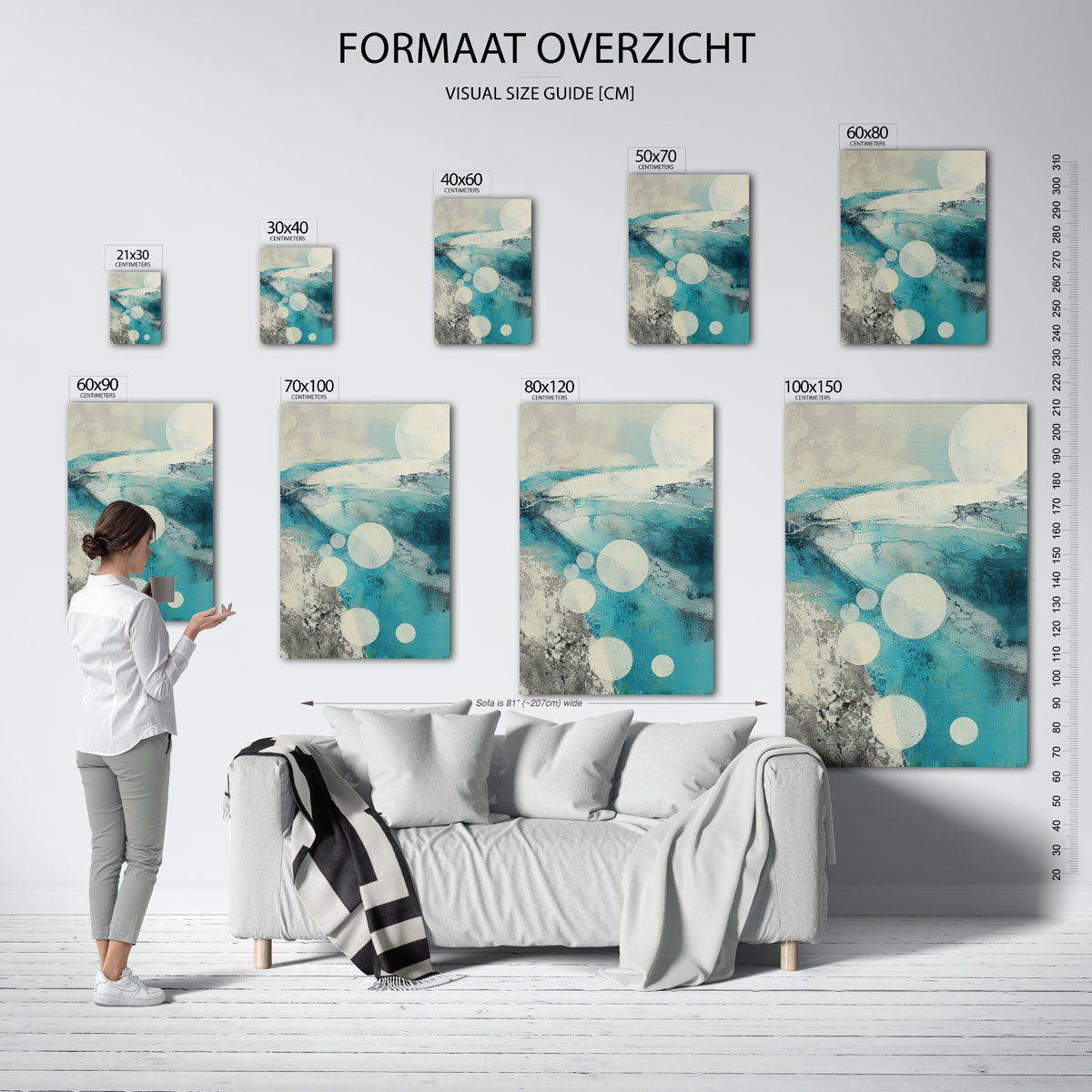 Abstracte cirkels – staande muurposter met abstracte vormen