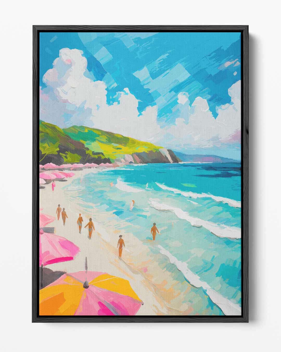 Zonovergoten Stranddag – portret kunstwerk als wanddecoratie