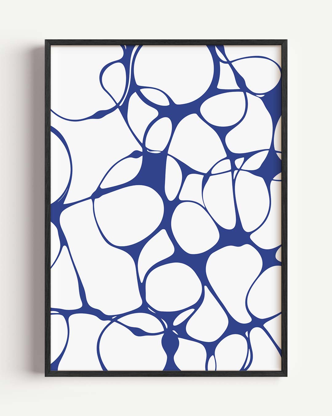 Abstracte Blauwe Elegantie – kleurrijke abstracte portret poster als wanddecoratie