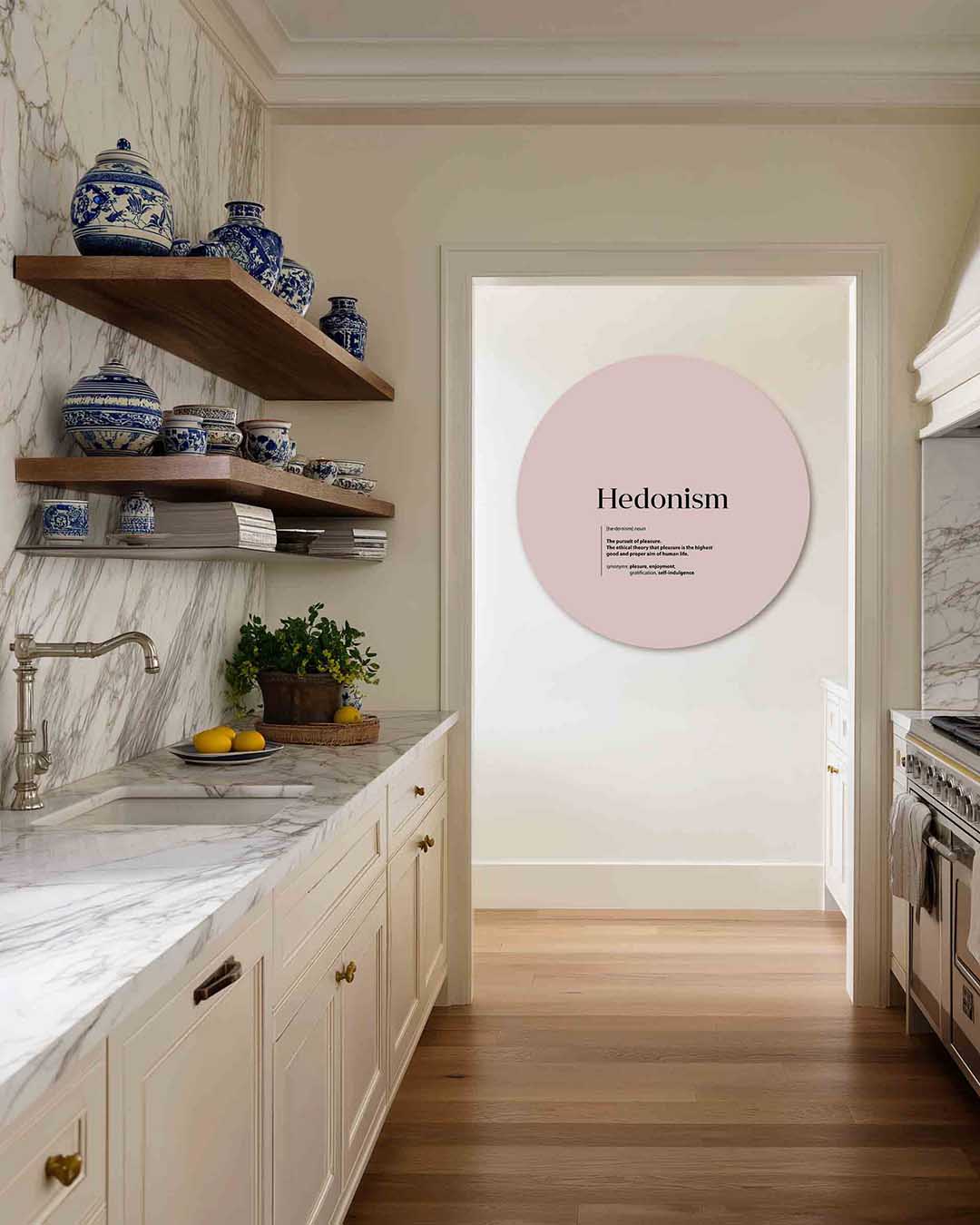 Hedonism definitie – moderne abstracte muurcirkel voor aan de muur