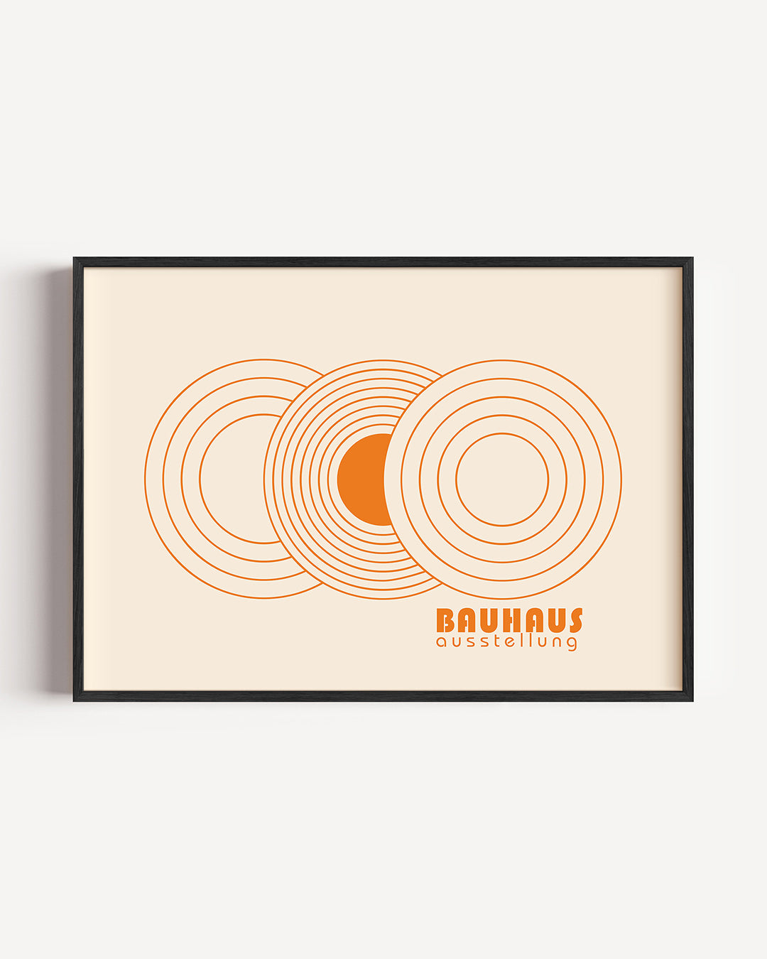 Cirkelvormen en lijnen – liggende Bauhaus poster als wanddecoratie