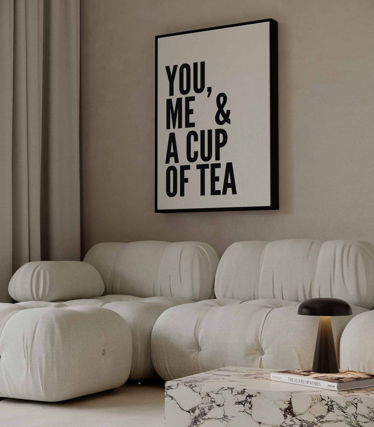 You, Me & A Cup of Tea Poster – dibond wanddecoratie in staand formaat