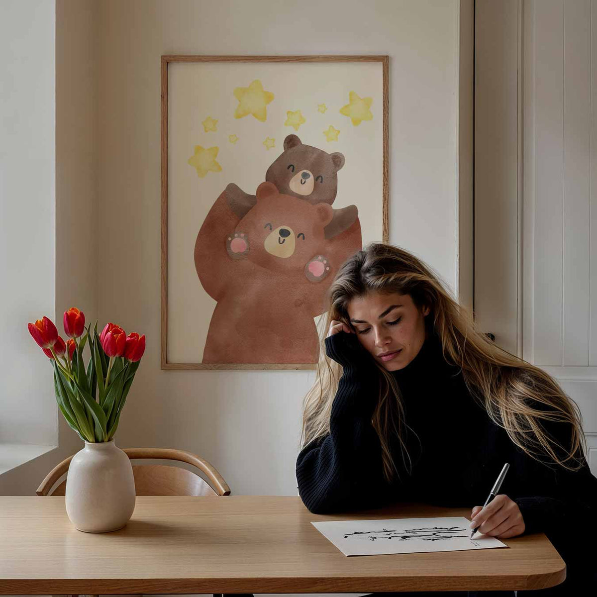 Beren met Sterren – staande muurposter voor de kinderkamer