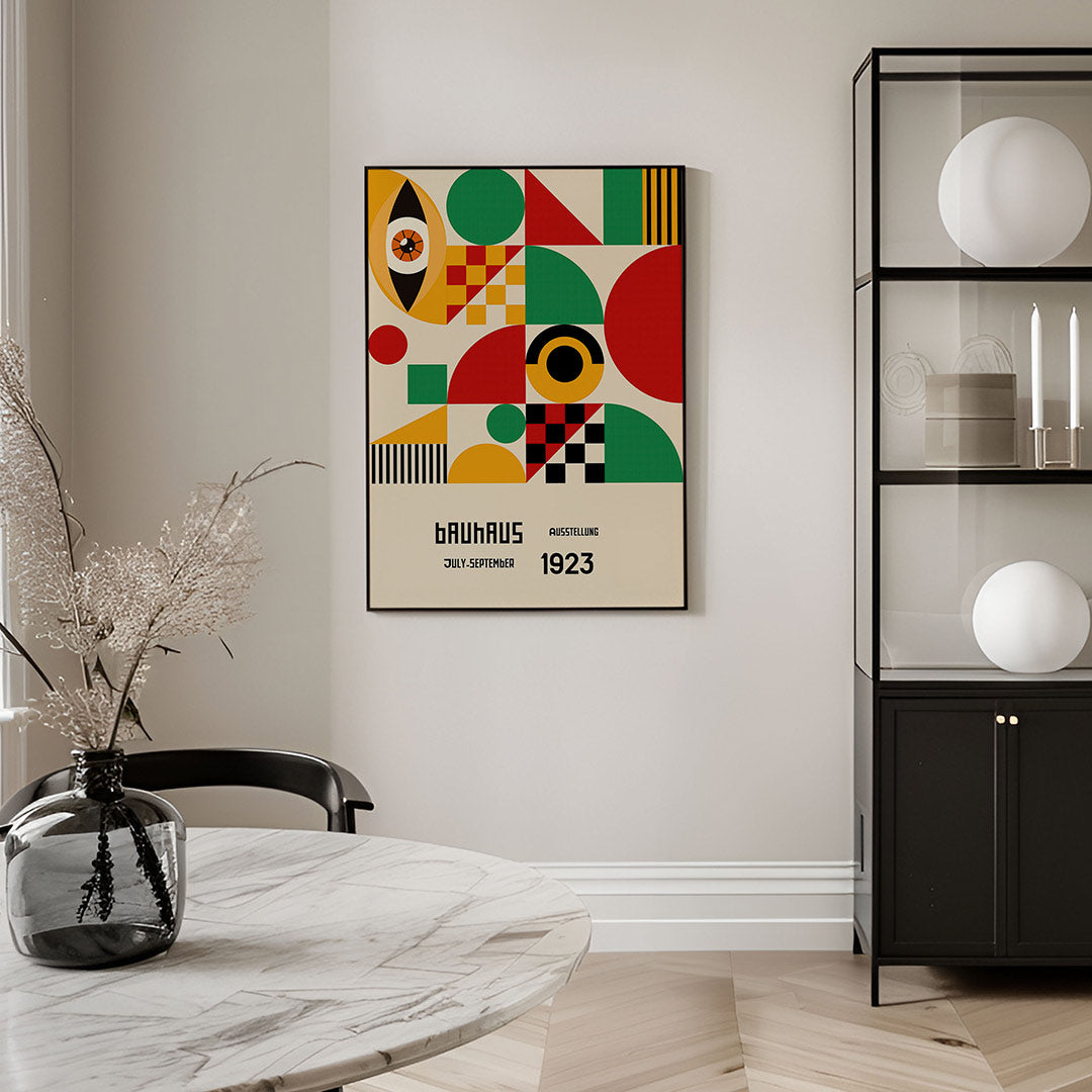 Vormen en vlakkenspel – geometrische Bauhaus poster in staand formaat