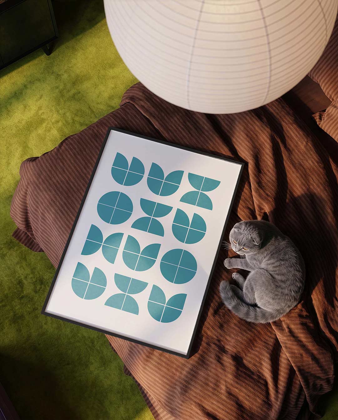 Vormritme en kleur – moderne Bauhaus wandkunst als poster