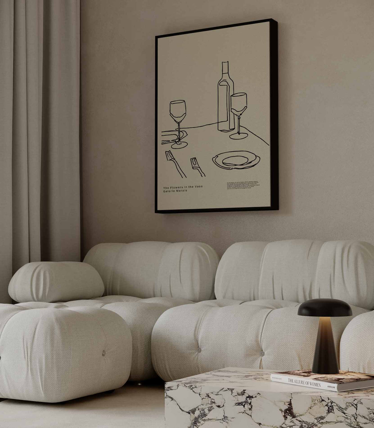 Elegante Eettafel Moment – modern portret kunstwerk van WallArtistic