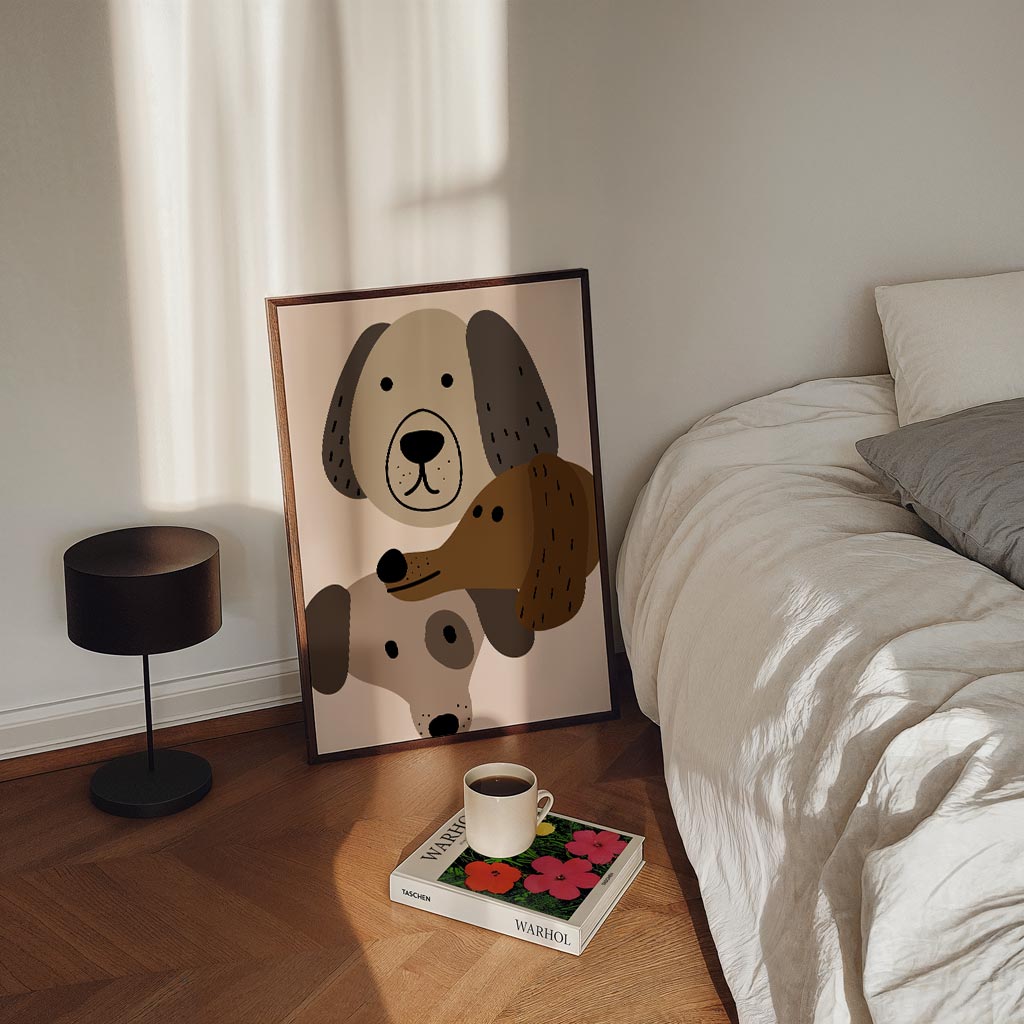 Schattige Hondenportretten – staande kinderkamer wanddecoratie van WallArtistic