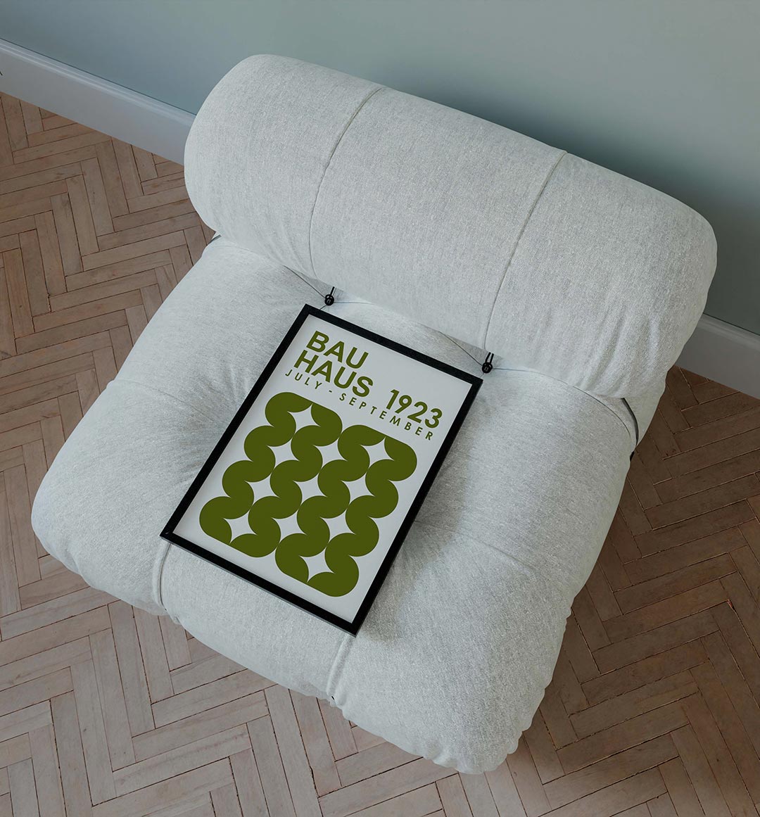 Vormritme en kleur – staande Bauhaus poster voor aan de muur