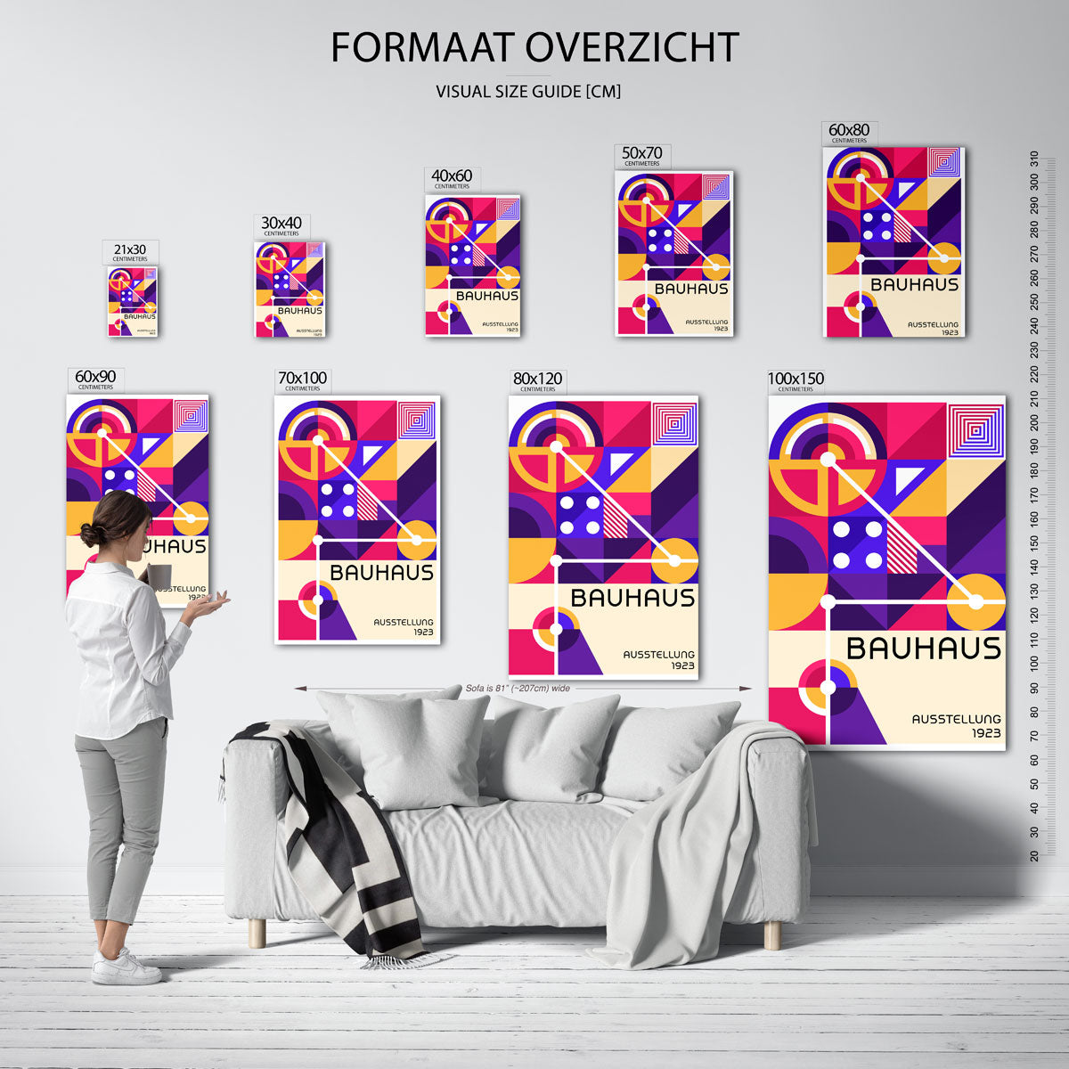 Vorm en kleur – geometrische poster in Bauhaus-stijl van WallArtistic