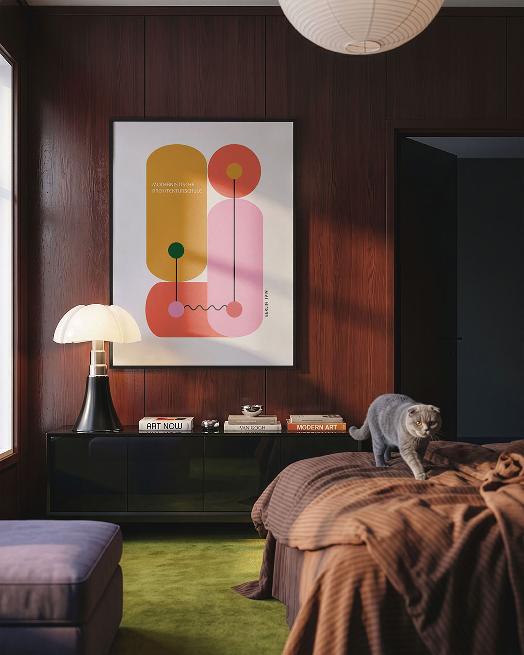 Vormen en lijnen – geometrische Bauhaus poster in staand formaat