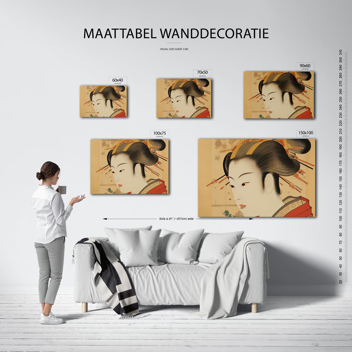 Vrouwelijk portret – kunstwerk op canvas, dibond of plexiglas
