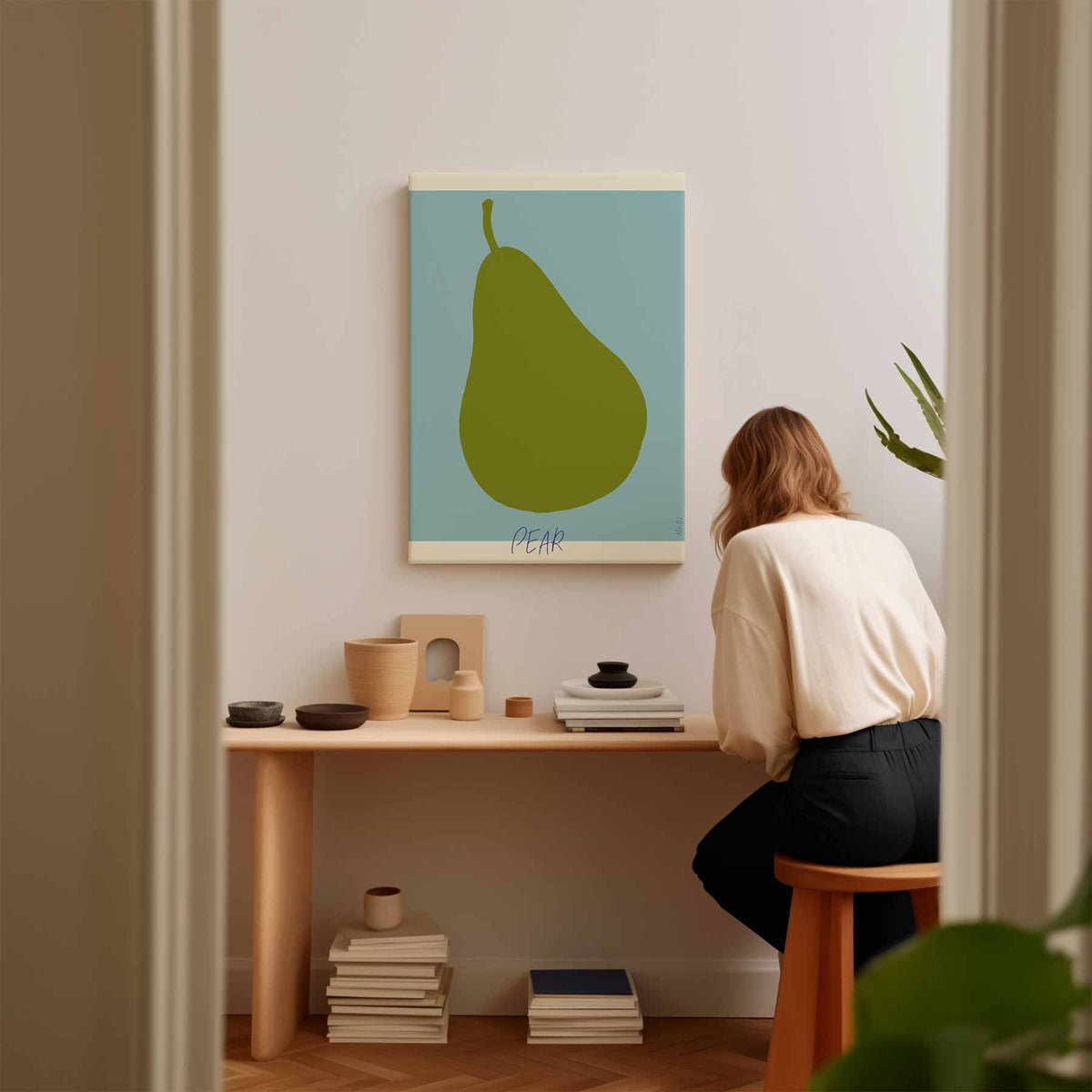 Moderne Peer Illustratie – plexiglas wanddecoratie in portret formaat
