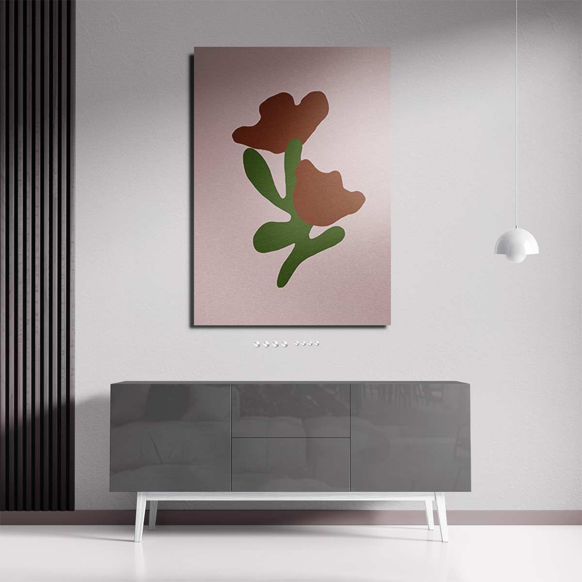 Bloemen in Abstracte Vormen – plexiglas kunstwerk als wanddecoratie