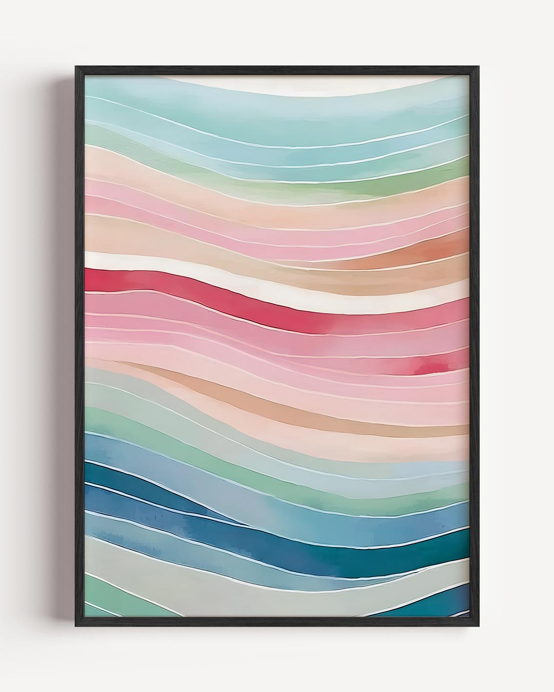 Kleurrijke Golven Wanddecoratie – kleurrijke abstracte portret poster als wanddecoratie