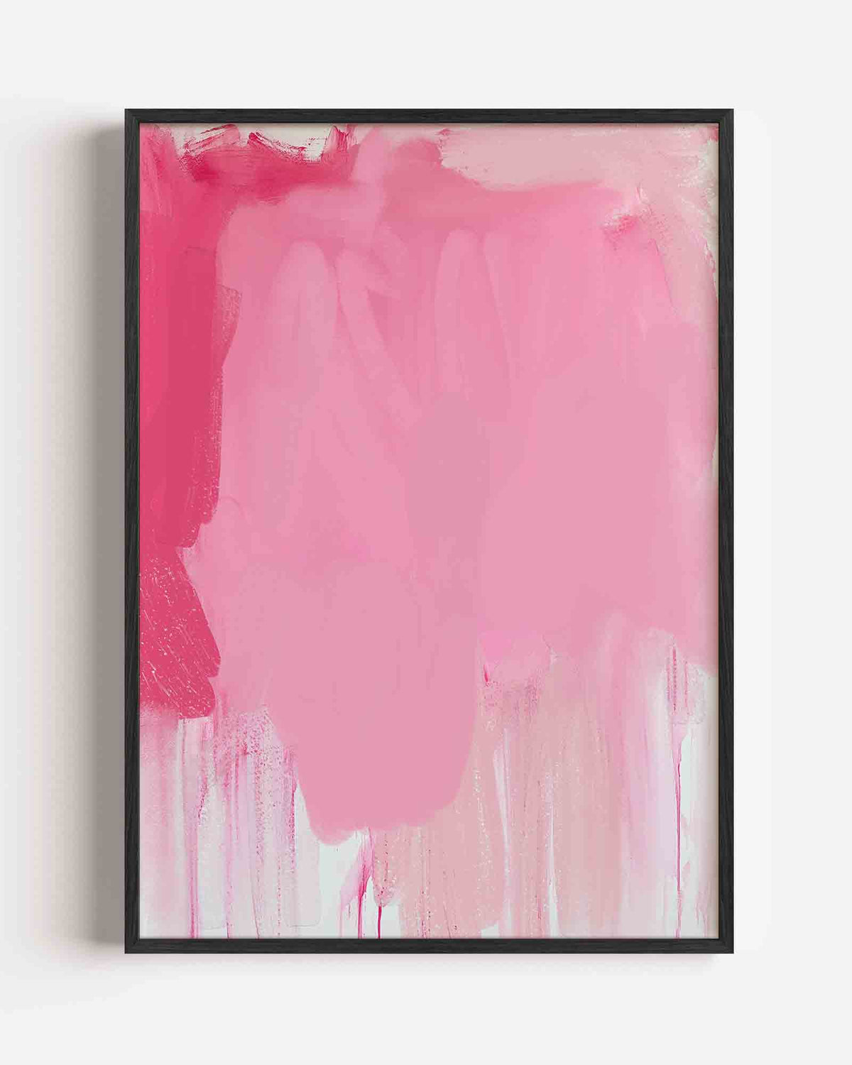 Roze abstracte vormen – Kunst & Design poster als staande wanddecoratie