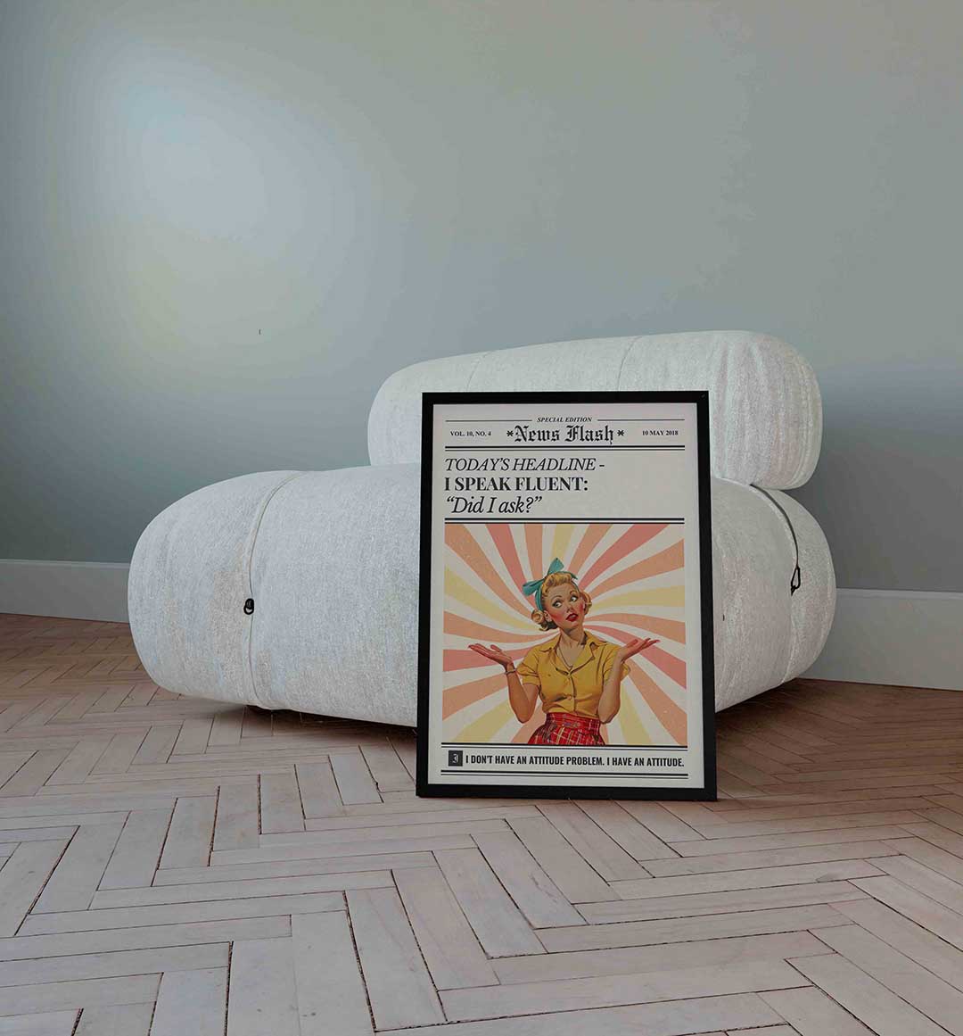 Vrouw met retro uitstraling – Pop Art wandkunst als portret poster