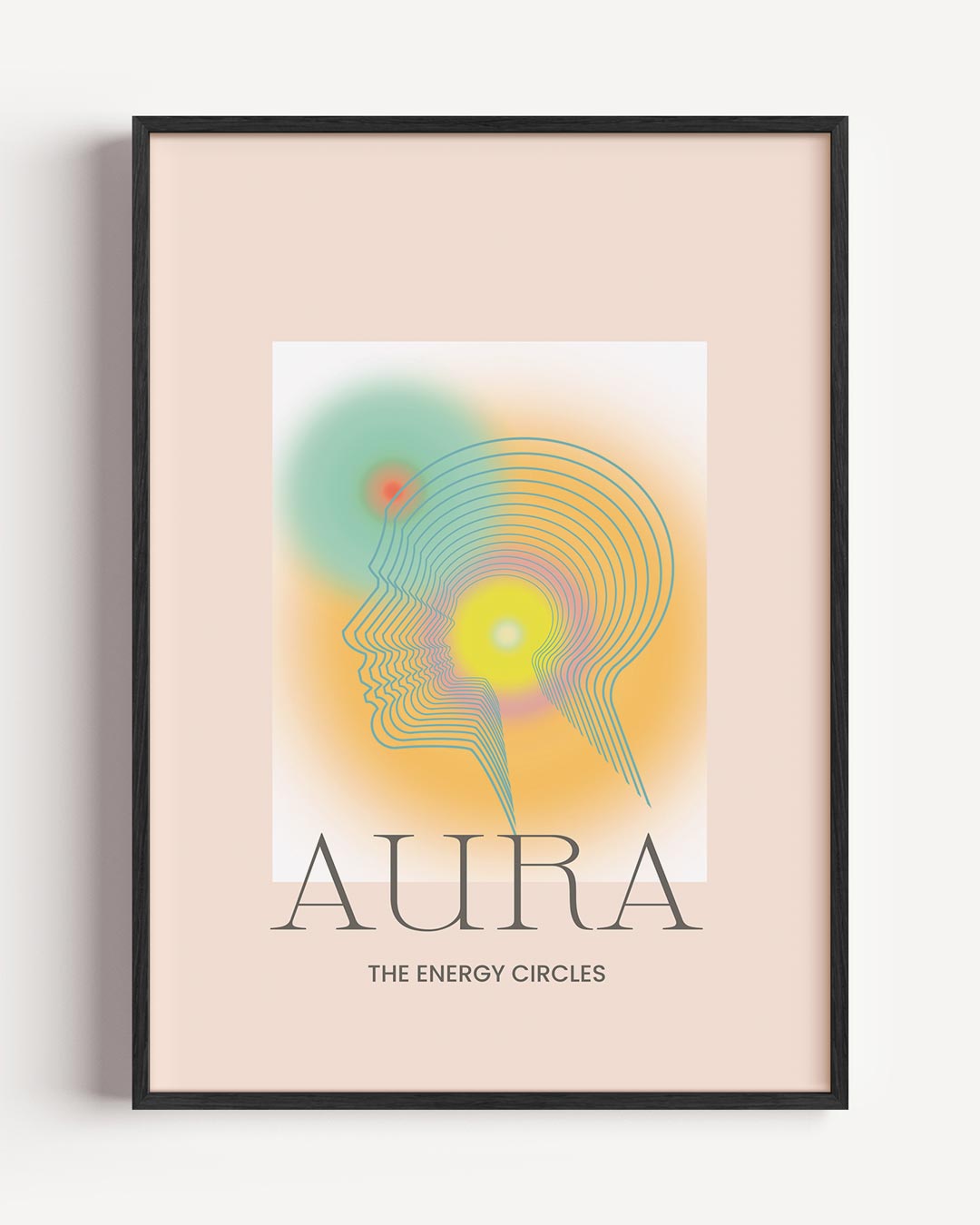 Aura Energie Cirkels – mindfulness portret poster als wanddecoratie