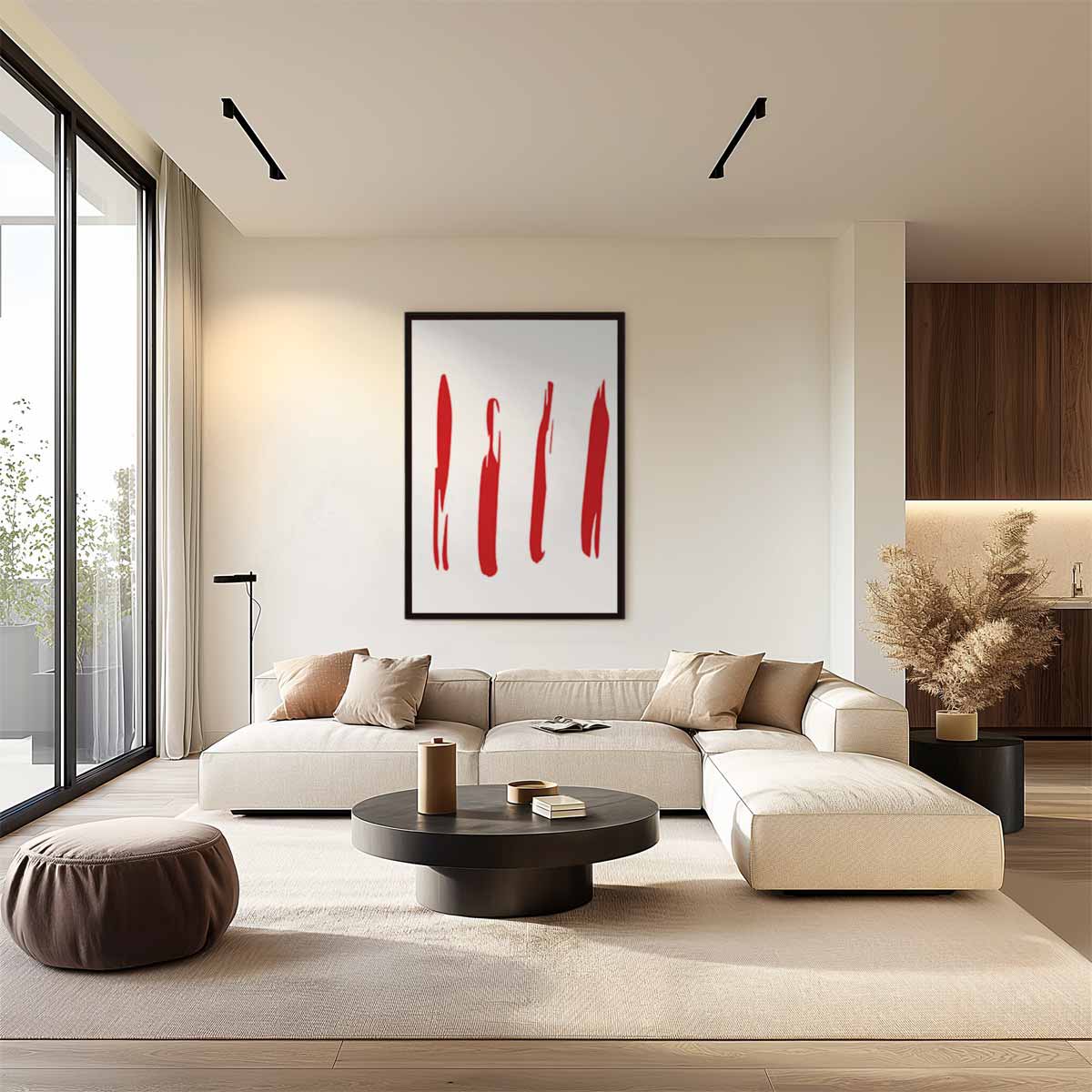 Dynamisch Rood – plexiglas wanddecoratie in portret formaat