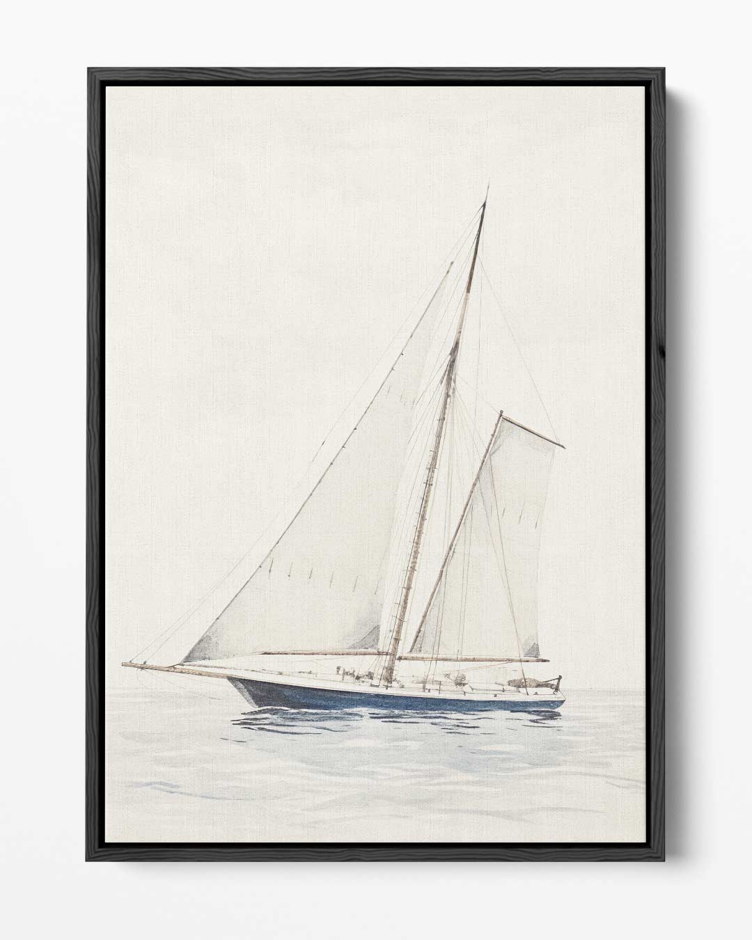 Zeilboot op Rustige Zee – portret kunstwerk als wanddecoratie