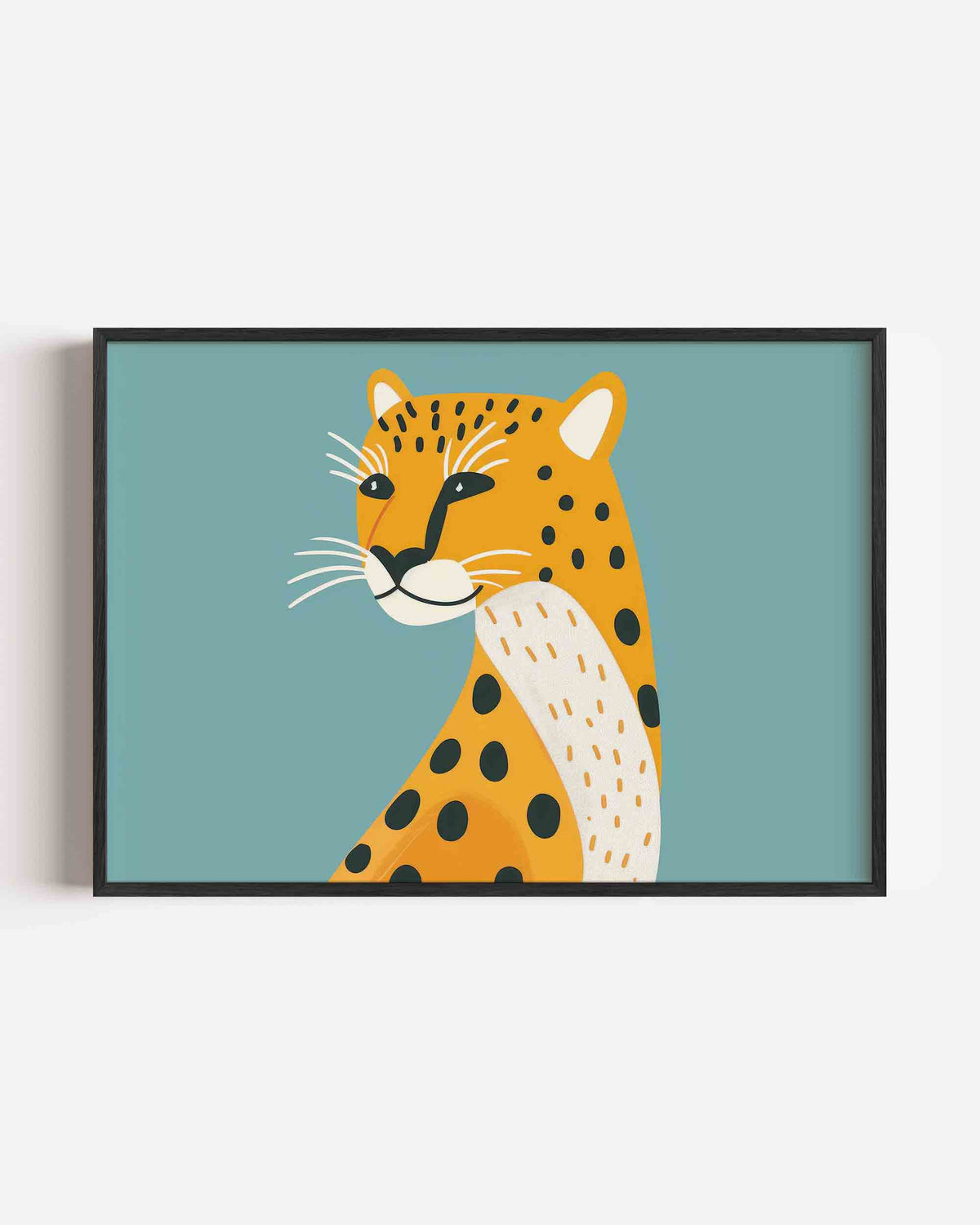 Luipaard illustratie – landscape kinderposter als wanddecoratie