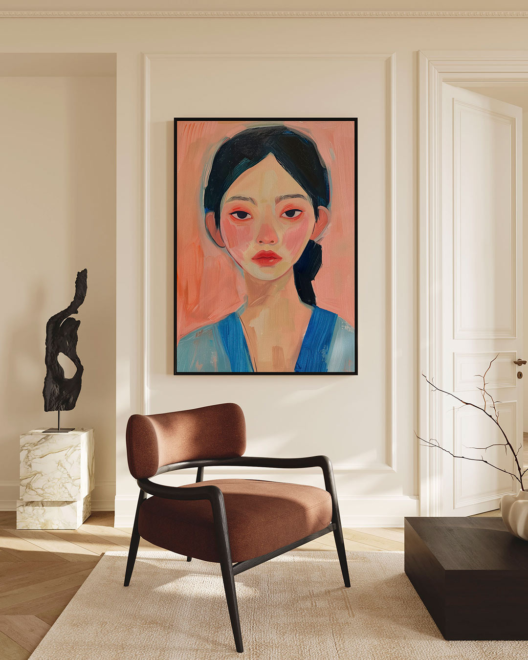 Portretstudie – staand wanddecoratie kunstwerk