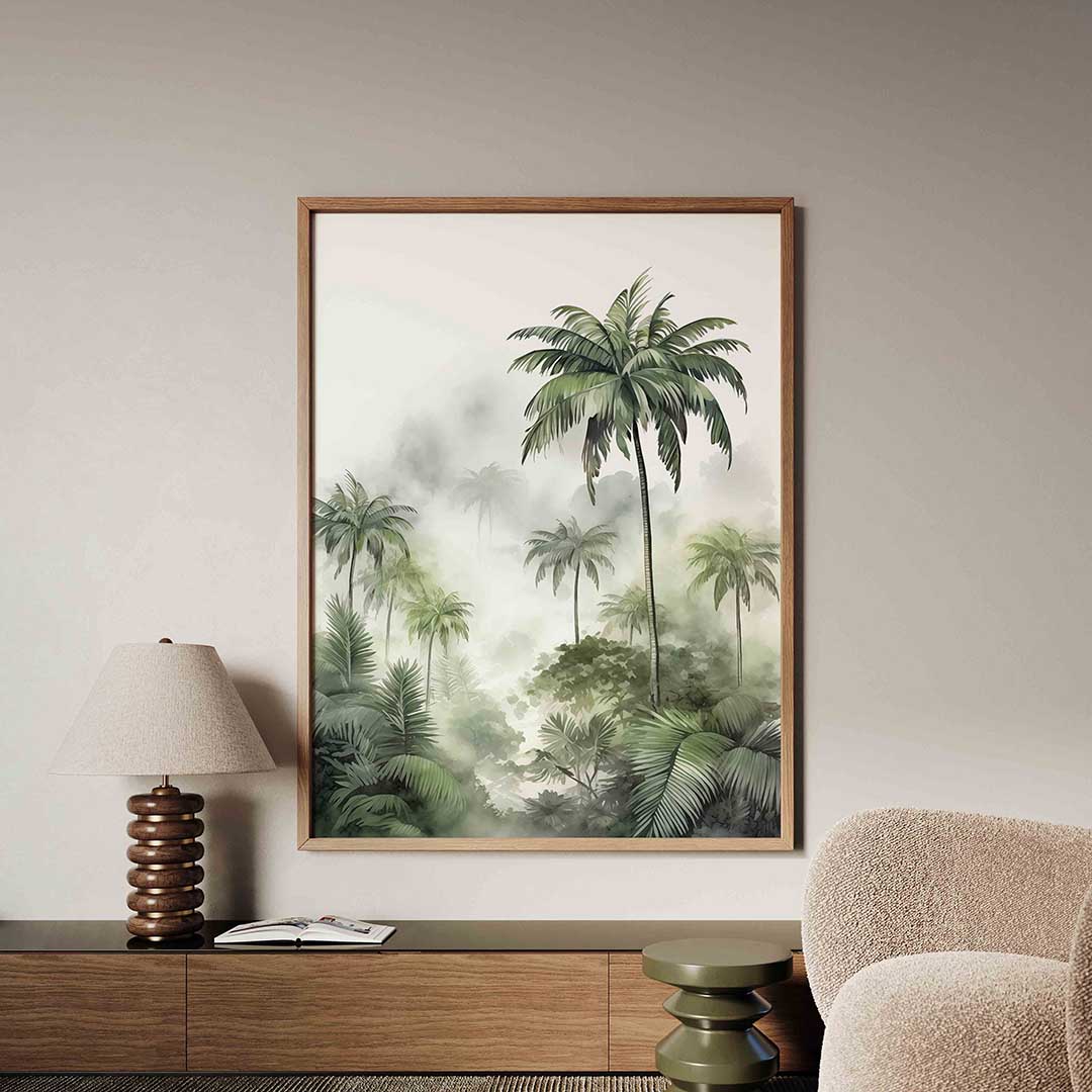 Tropische palmbomen – tropische jungle poster in staand formaat