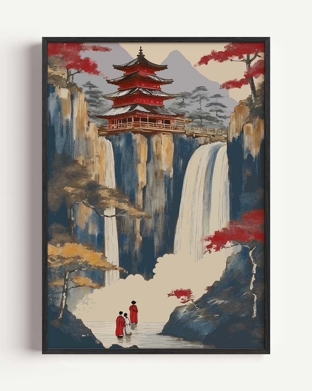 Mystieke Oosterse Waterval – zomer portret poster als wanddecoratie