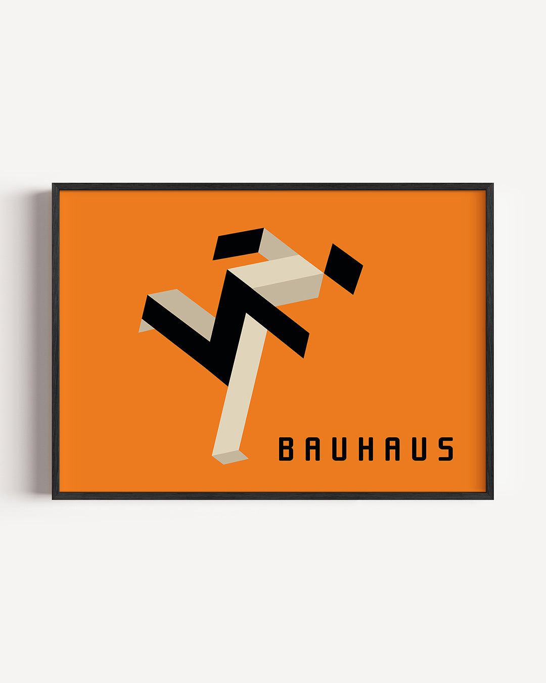 Dynamische vormstructuur – liggende Bauhaus poster als wanddecoratie