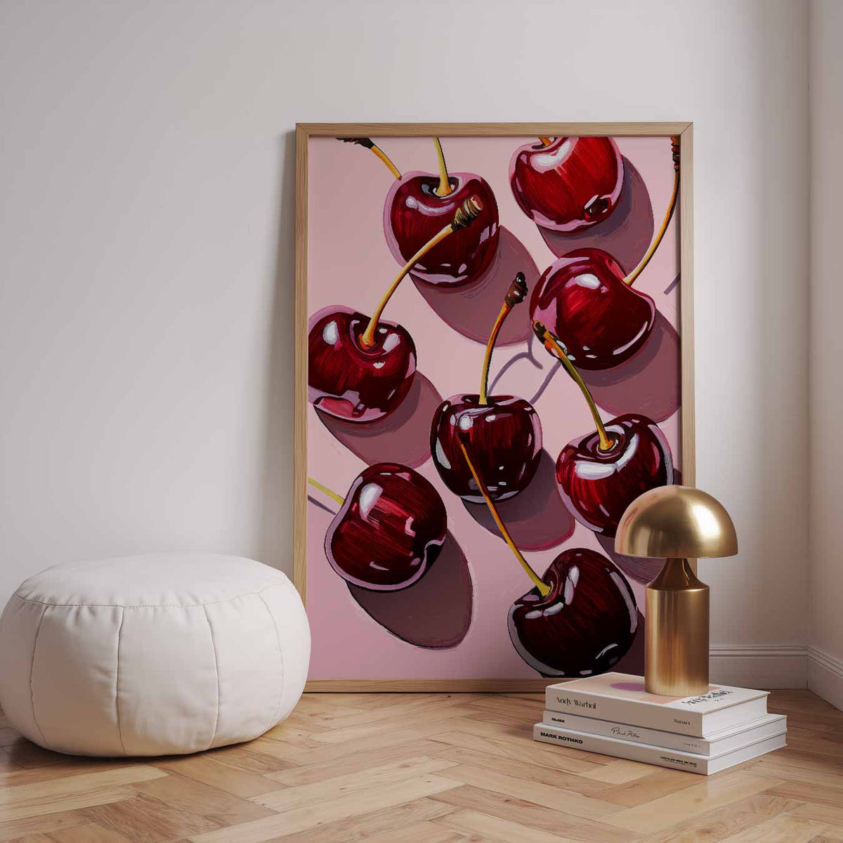Kersen op Zomerse Tafel – staande zomer wanddecoratie van WallArtistic