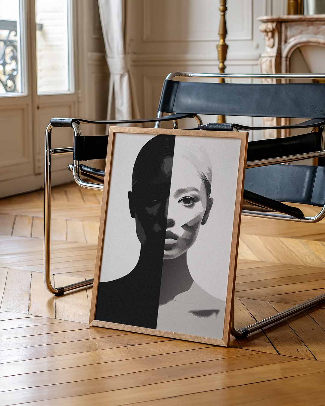 Mystieke Dualiteit Portret – staande muurposter met zomerse uitstraling