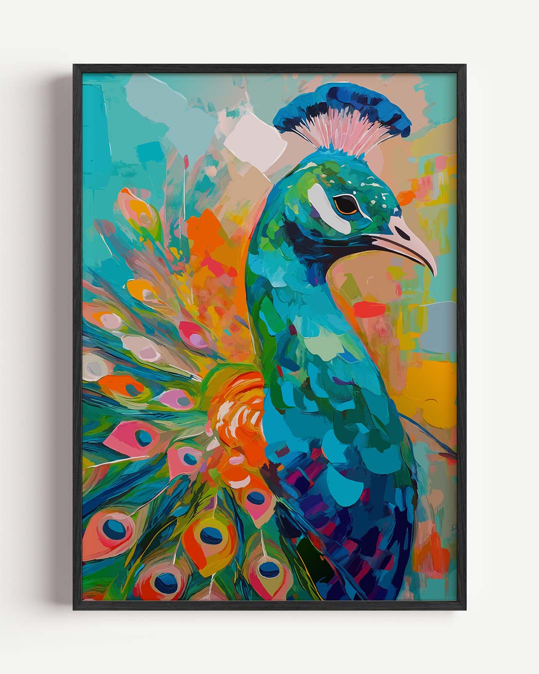 Kleurrijke Pauw Inspiratie – dieren portret poster als wanddecoratie