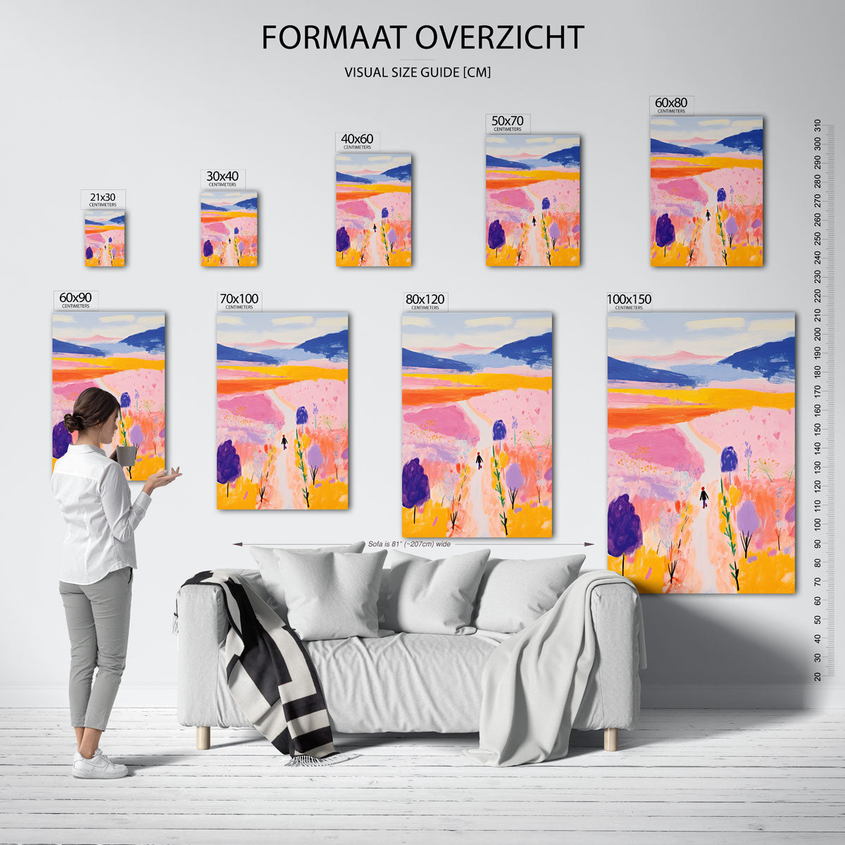 Landschap met wandelaar – staande muurposter voor de kinderkamer