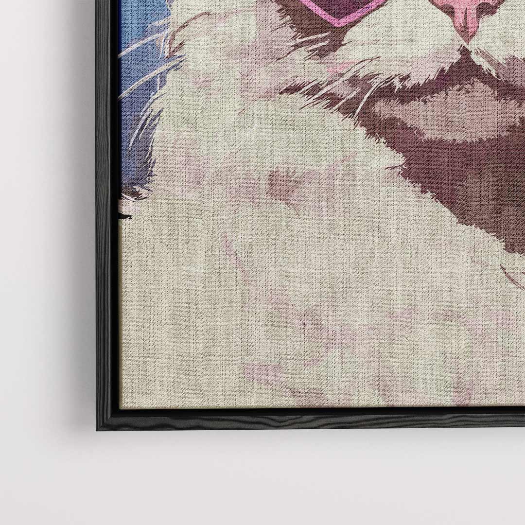 Cool Cat in Heart Sunglasses – plexiglas wanddecoratie in portret formaat