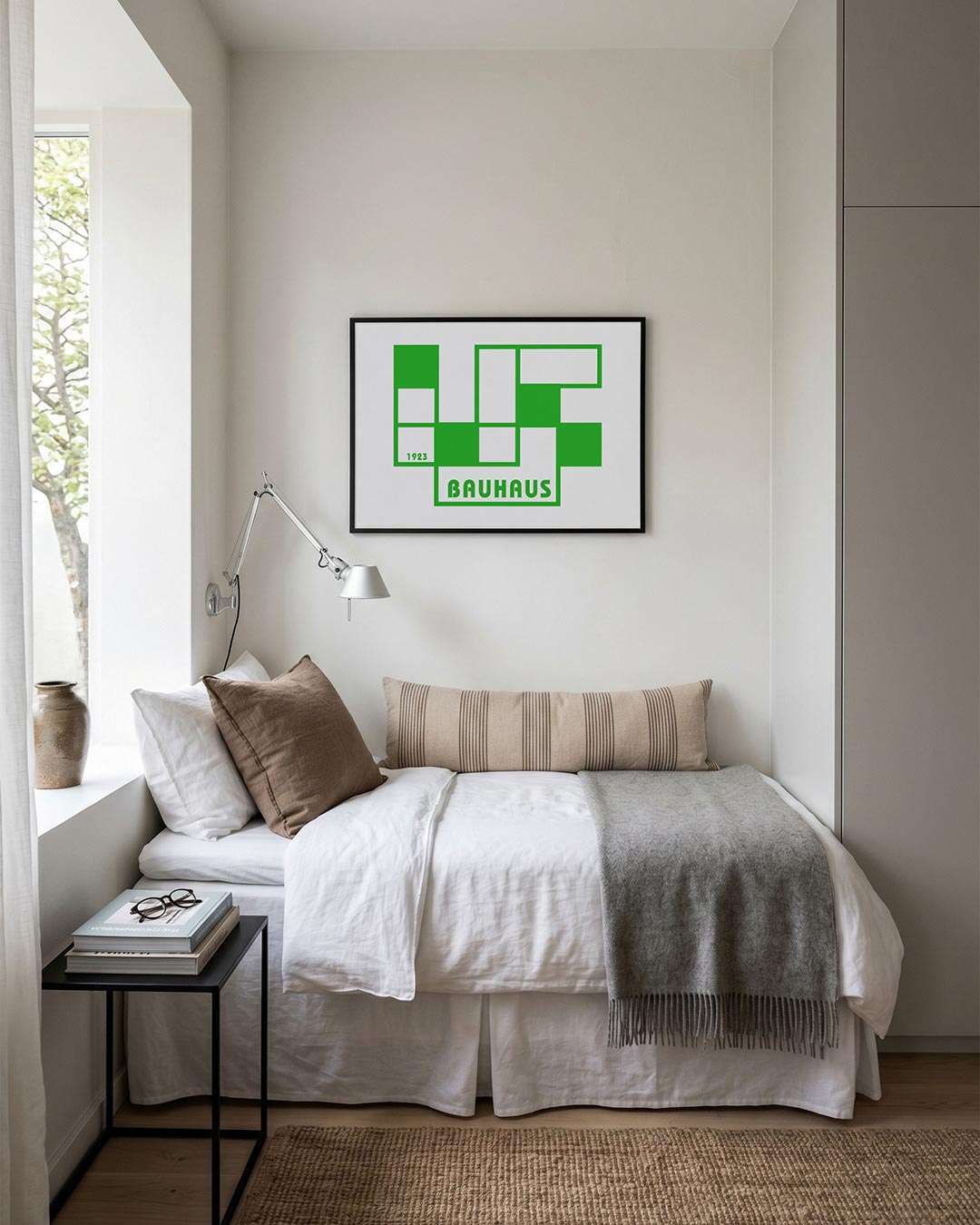 Geometrische vlakverdeling – moderne Bauhaus wandkunst als poster