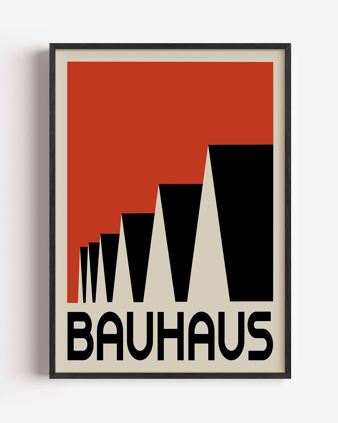Vormritme en kleur – staande Bauhaus poster als wanddecoratie