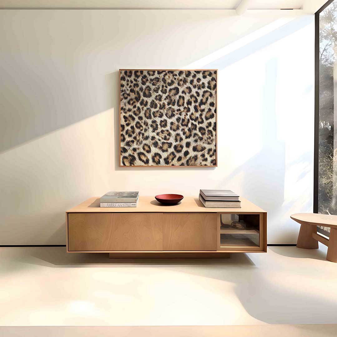 Luipaardprint – vierkante jungle wanddecoratie van WallArtistic