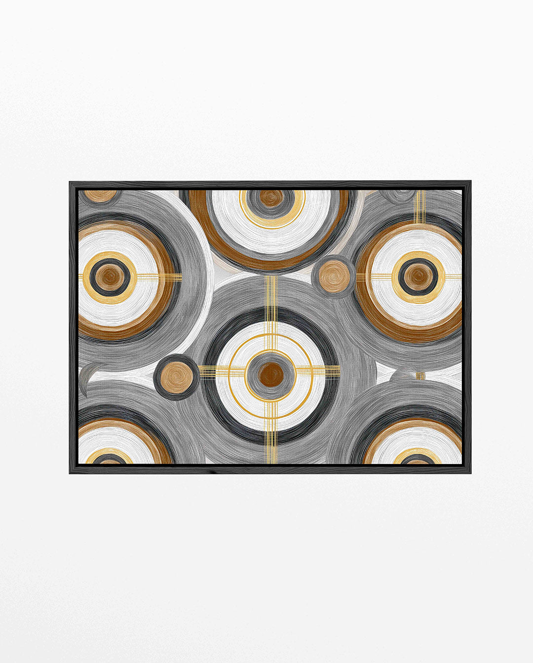 Cirkelpatroon met lijnen – liggend abstract kunstwerk