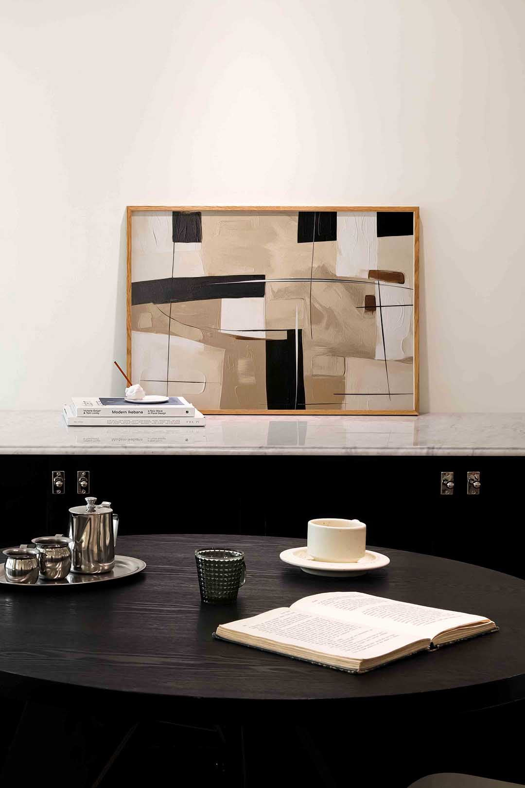 Abstracte vormen – abstracte poster in liggend formaat