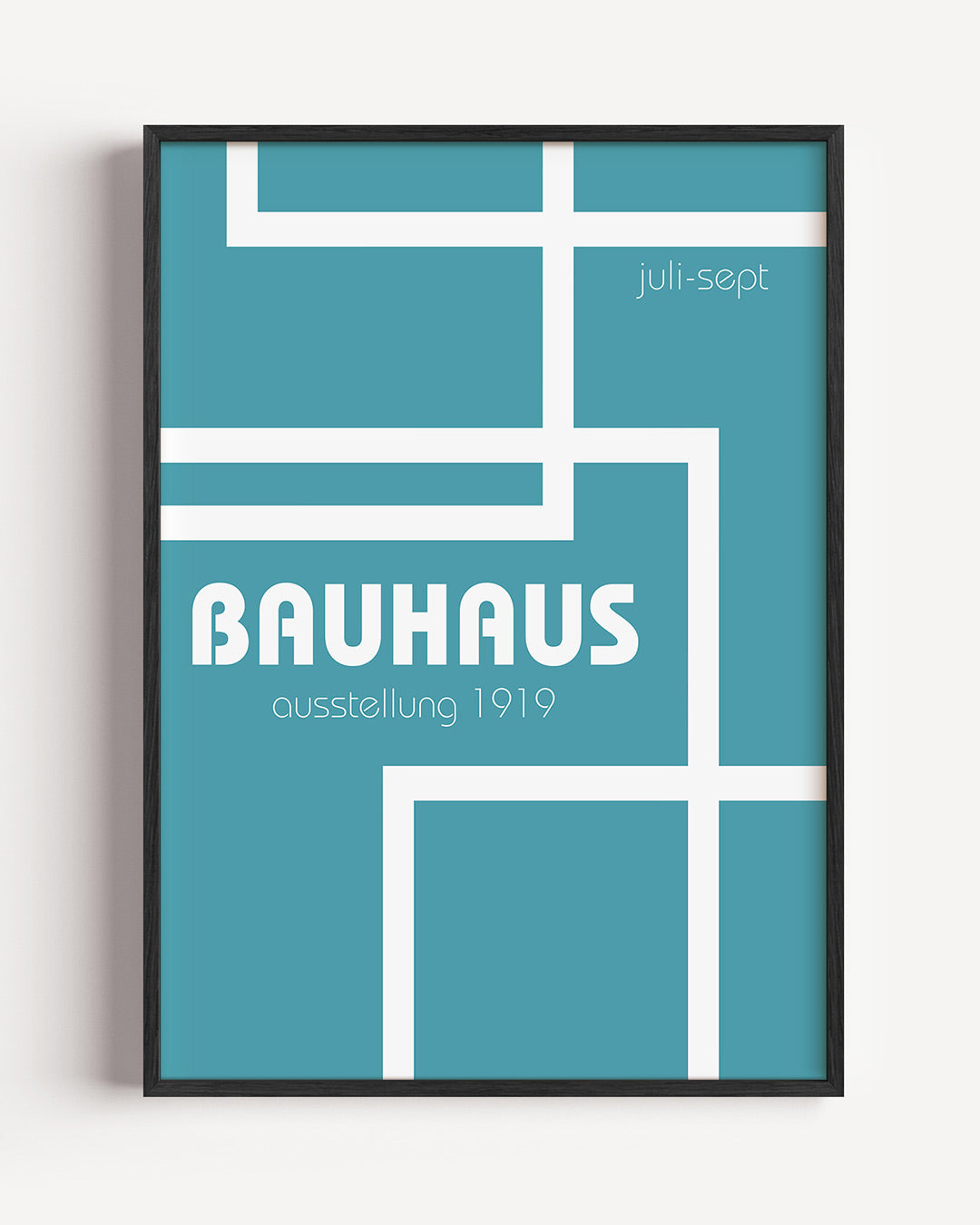 Lijnen en vlakken – staande Bauhaus poster als wanddecoratie