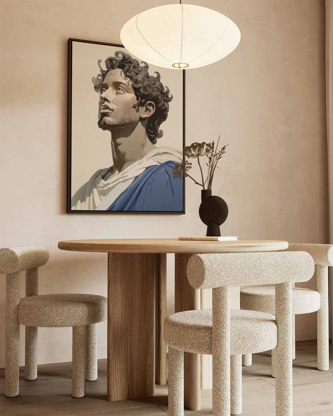 Moderne Klassieke Portretkunst – dibond wanddecoratie in staand formaat