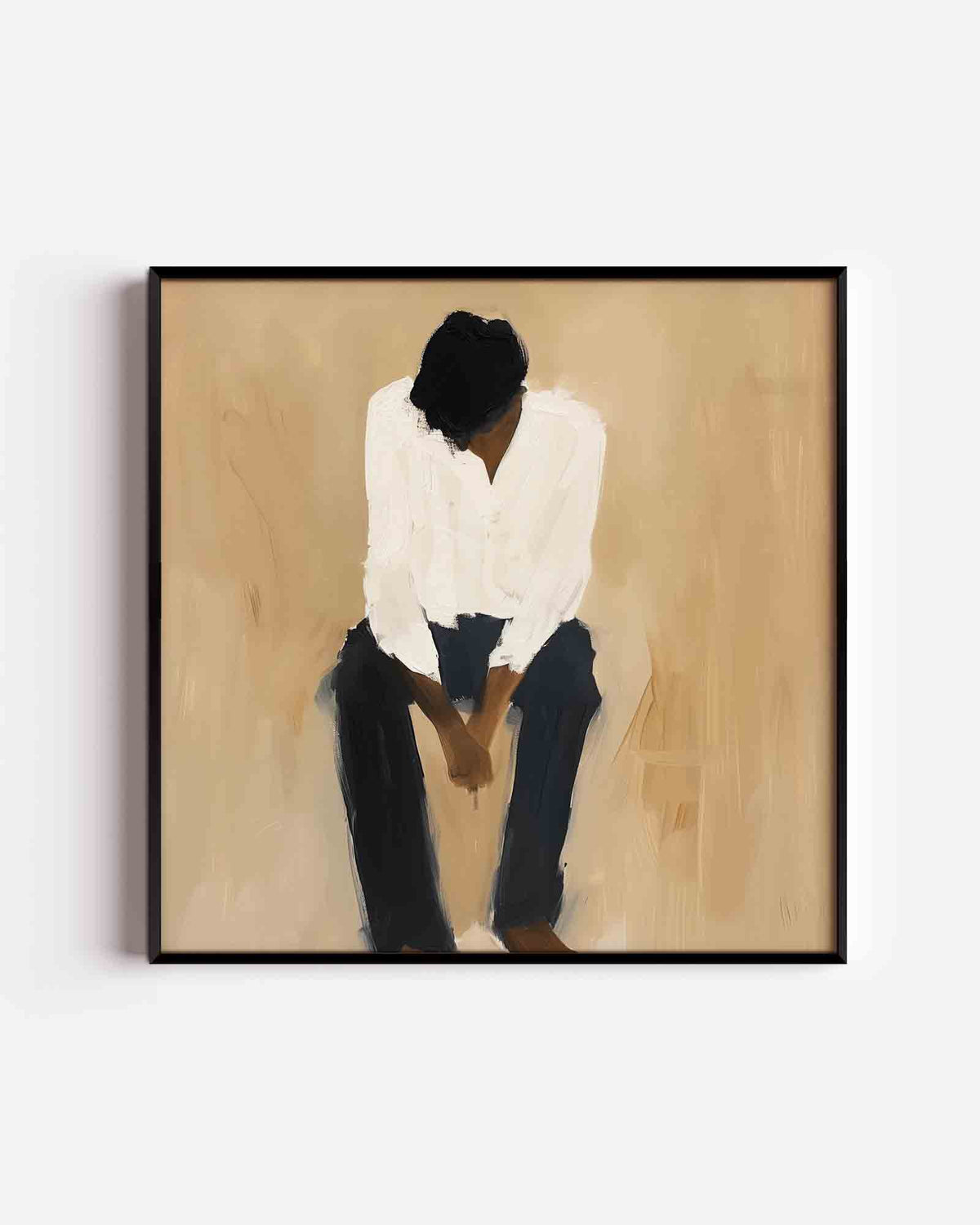 Zittende figuur – design vierkante poster als wanddecoratie