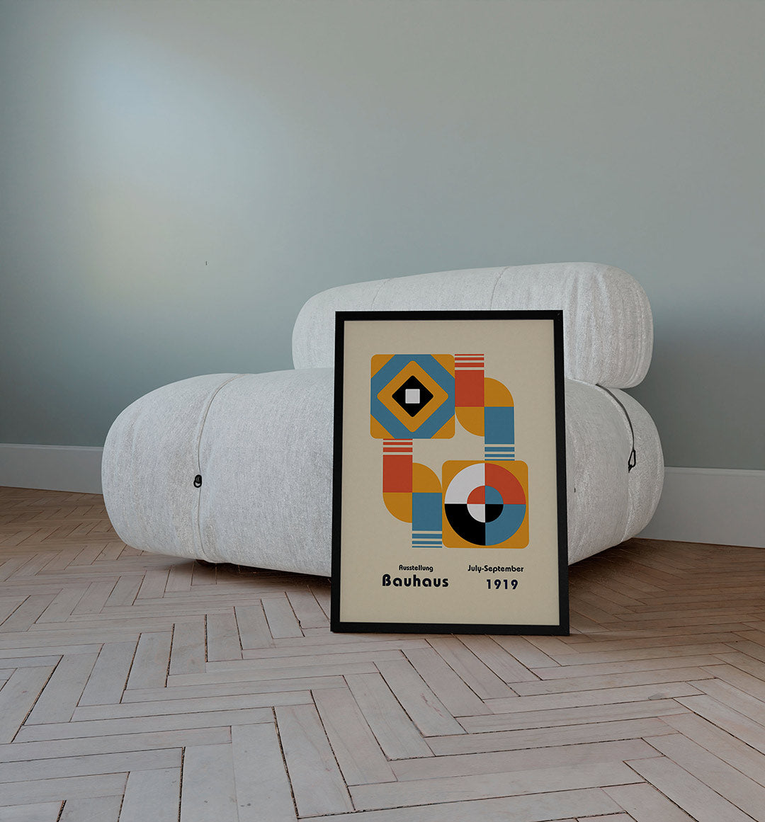 Vormen en vlakkenspel – staande Bauhaus poster voor aan de muur