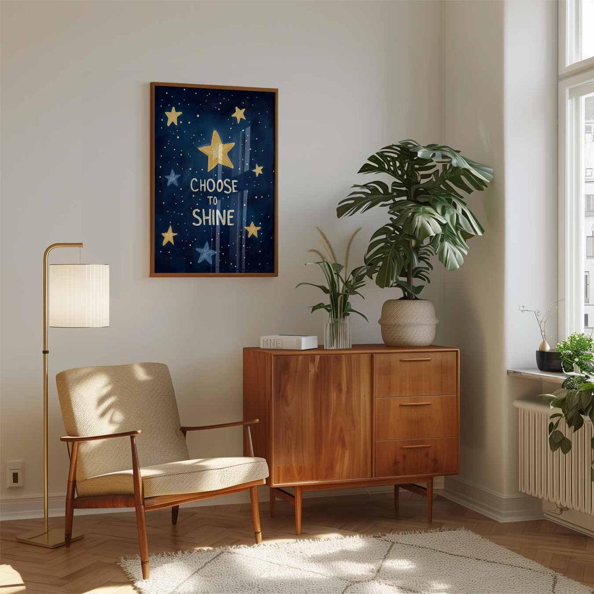 Kies om te Stralen – speelse wandkunst als portret kinderposter