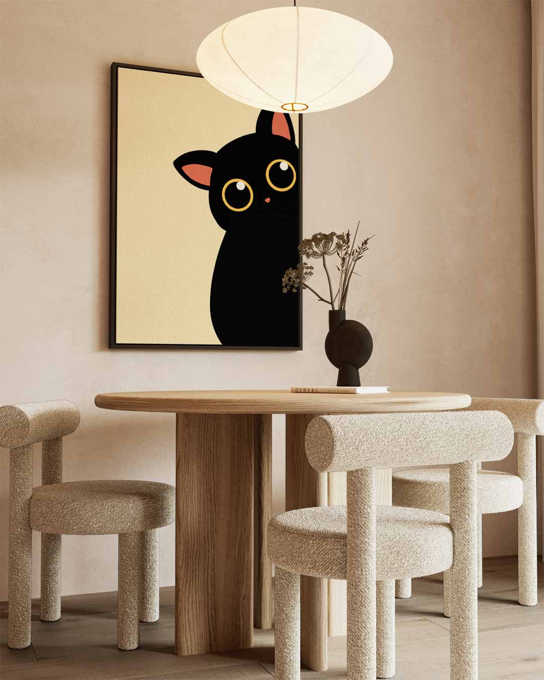 Schattige Kat Poster – staand kunstwerk voor modern interieur