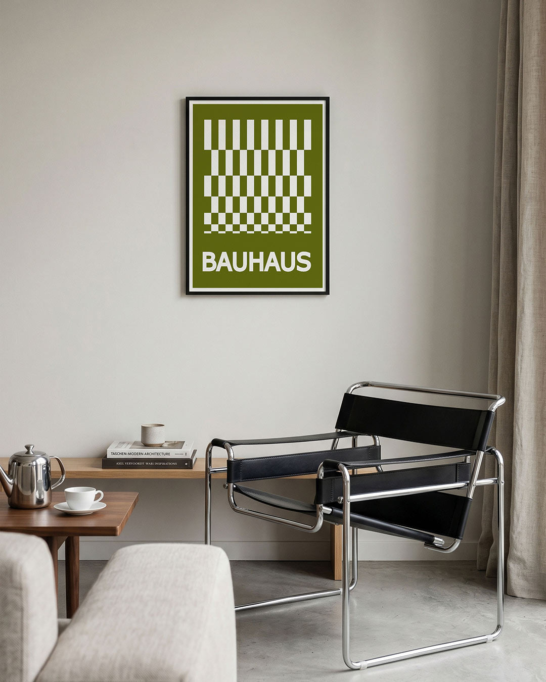 Ritme en vlakken – geometrische Bauhaus poster in staand formaat