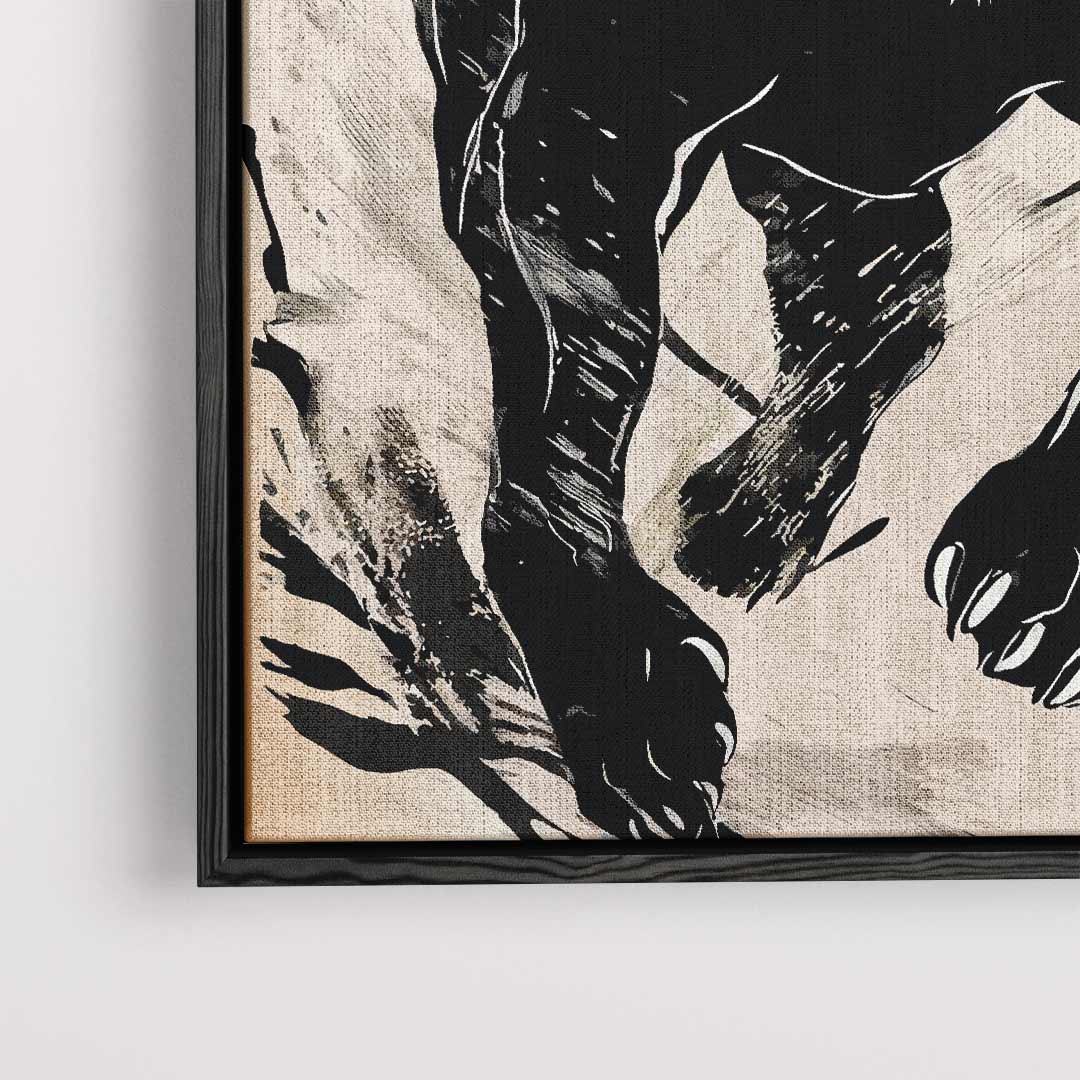 Wilde Zwarte Panter Kunstwerk – plexiglas wanddecoratie in portret formaat