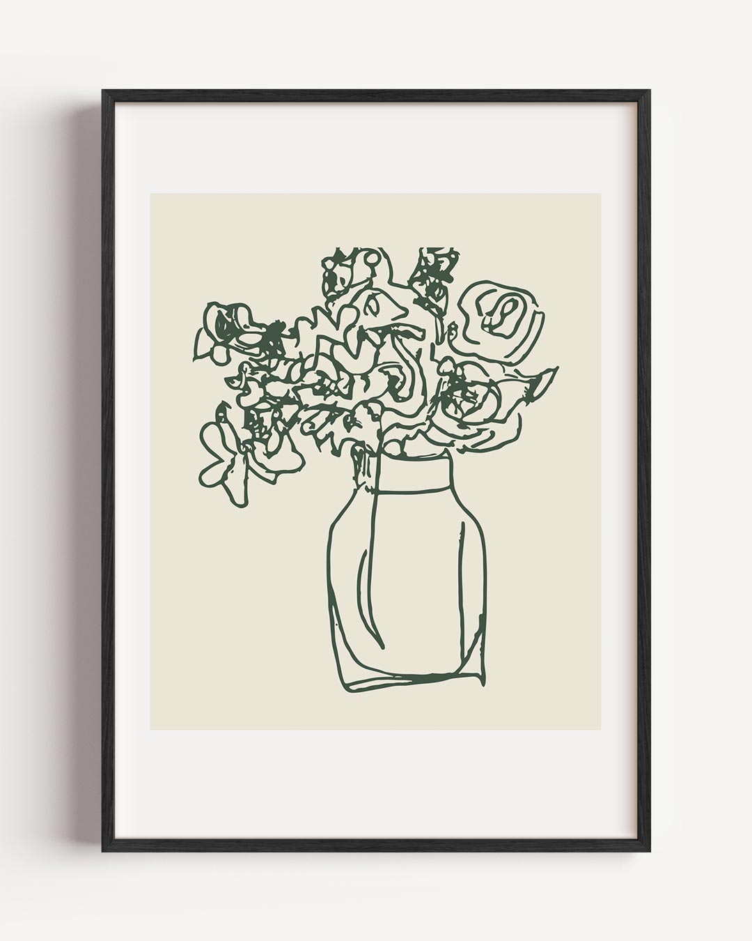Moderne Bloemenlijntekening – keuken portret poster als wanddecoratie